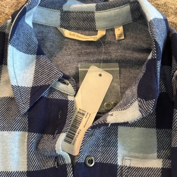 Soft Surroundings Navy and White Plaid Tunic - Picture 4 of 5
